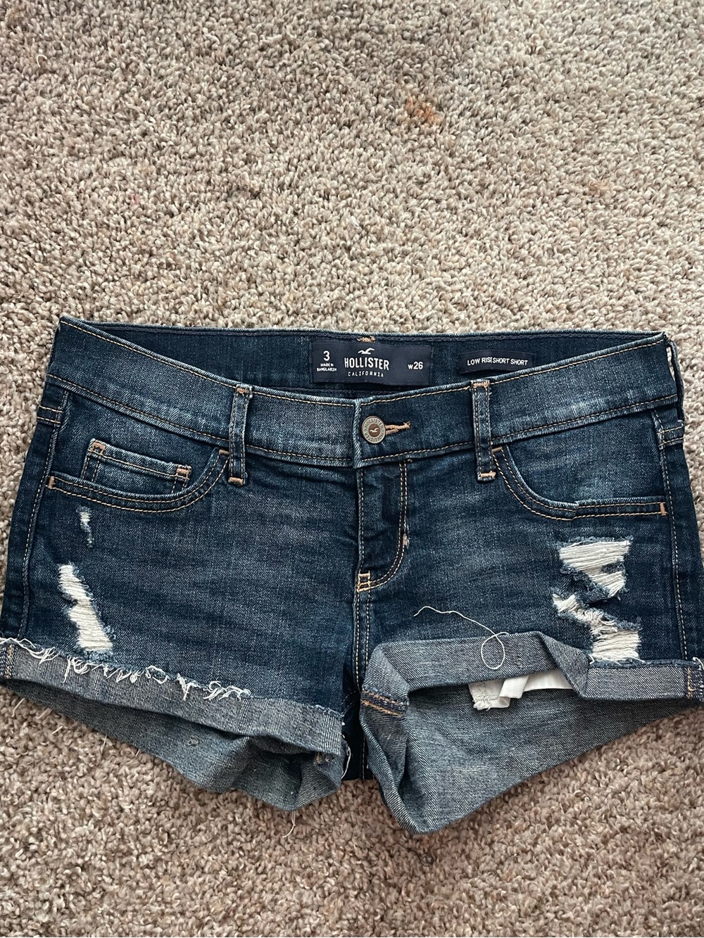 Hollister Vintage Y2K Low Rise Micro Denim Shorts Size 3 / W26